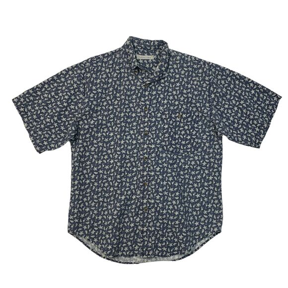 Vintage Bugle Boy Shirt Mens L Large Seahorse Starfish Sea Shell Button Down 90s - Picture 1 of 9